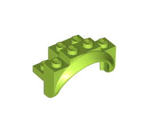 LEGO Lime Mudguard Brick 2 x 4 x 2 with Wheel Arch (35789)