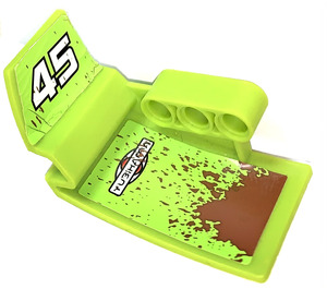 LEGO Lime Mudguard Panel 3 Right with Yubihama and 45 Sticker (61070)