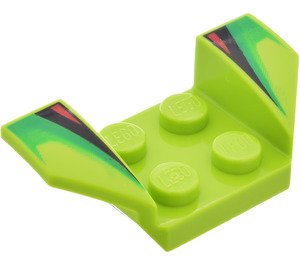 LEGO Lime Mudguard Plate 2 x 2 with Flared Wheel Arches with Strpes and Fade (41854)