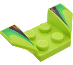 LEGO Lime Mudguard Plate 2 x 2 with Flared Wheel Arches with Strpes and Fade (41854 / 42348)