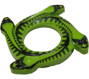 LEGO Limoen Ninjago Spinner Kroon met 4 Snakes met Donkergroen Scales (70509 / 98342)