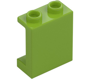 LEGO Limonka Płyta 1 x 2 x 2 z bocznymi wspornikami, pustymi kołkami (35378 / 87552)