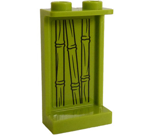 LEGO Lime Panel 1 x 2 x 3 med Bamboo Klistermärke med sidostöd - ihåliga knoppar (35340)