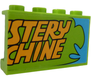 LEGO Lime Panel 1 x 4 x 2 with "STERY", "CHINE" and Notes, Photos on the Board Inside Sticker (14718)