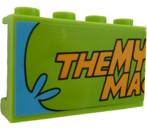LEGO Lime Panel 1 x 4 x 2 with "THE MY" and "MA" Sticker (14718)