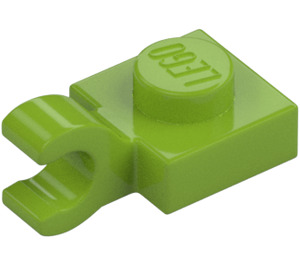 LEGO Lime Plate 1 x 1 with Horizontal Clip (Flat Fronted Clip) (6019)