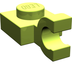 LEGO Chaux assiette 1 x 1 avec Agrafe Horizontal (Clip à face plate) (6019)