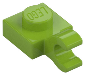 LEGO Limoen Plaat 1 x 1 met Horizontale Klem (Dikke open 'O'-clip) (52738 / 61252)