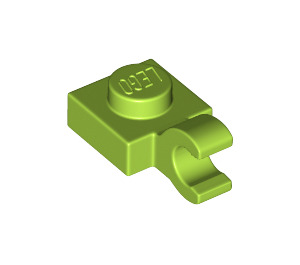 LEGO Limette Platte 1 x 1 mit Horizontaler Clip (Dick geöffneter O-Clip) (52738 / 61252)
