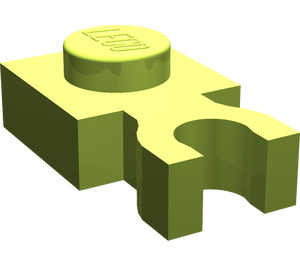 LEGO Limoen Plaat 1 x 1 met Verticaal Klem (Dikke 'U'-clip) (4085 / 60897)
