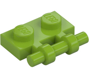 LEGO Lime Plade 1 x 2 med Håndtere (Åbne ender) (2540)