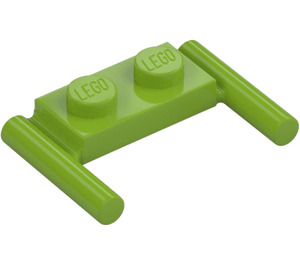 LEGO Lime Platta 1 x 2 med Handtag (Låga handtag) (3839)