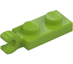 LEGO Lime Plate 1 x 2 med Horisontal klips på Ende (42923 / 63868)