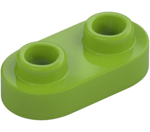 LEGO Lime Plate 1 x 2 with Rounded Ends and Open Studs (35480)