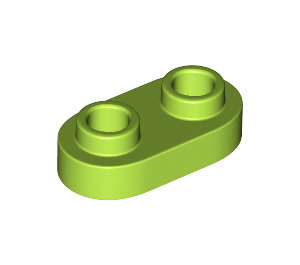 LEGO Lime Plate 1 x 2 with Rounded Ends and Open Studs (35480)