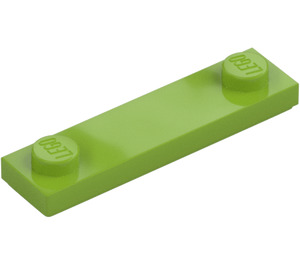 LEGO Lime Plade 1 x 4 med To knops med rille (41740)