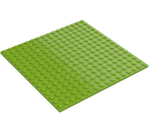 LEGO Limoen Plaat 16 x 16 met ribben aan de onderkant (91405)