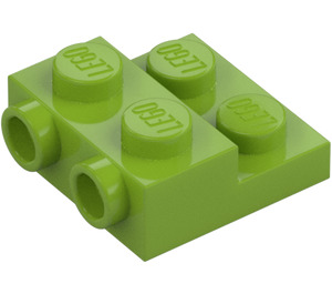 LEGO Lime Plate 2 x 2 x 0.7 with 2 Studs on Side (4304 / 99206)