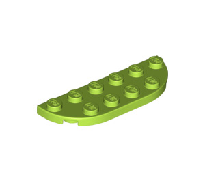 LEGO Lime Plate 2 x 6 with Rounded Corners (18980)