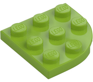 LEGO Lime Plate 3 x 3 Round Corner (30357)