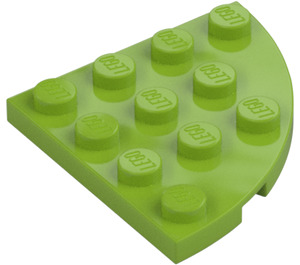 LEGO Lime Plate 4 x 4 Round Corner (30565)