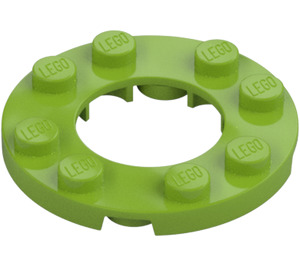 LEGO Lime Plate 4 x 4 Round with Cutout (11833 / 28620)