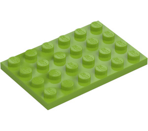 LEGO Lime Piastra 4 x 6 (3032)