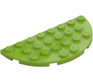 LEGO Lime Plade 4 x 8 Rund Halvt Cirkel (22888)