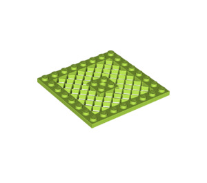 LEGO Lime Plate 8 x 8 with Grille (Hole in Center) (4047 / 4151)