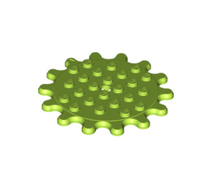 LEGO Lime Plate Round 6 x 6 with 14 Gear Teeth (35446)