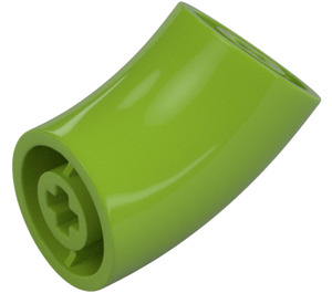 LEGO Lime Round Brick with Elbow (Shorter) (1986 / 65473)