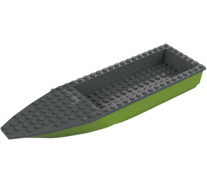 LEGO Lime Ship Hull 8 x 28 x 3 with Dark Stone Gray Top (92709 / 92710)