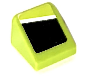 LEGO Limoen Helling 1 x 1 (31°) met Zwart en Wit Angle Links Sticker (50746)