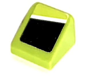 LEGO Limoen Helling 1 x 1 (31°) met Zwart en Wit Angle Rechtsaf Sticker (50746)