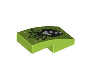 LEGO Lime Slope 1 x 2 Curved with Eye with leaves (3593 / 104854)