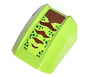 LEGO Lime Slope 1 x 2 x 2 Curved with Dino decoration  Sticker (28659)