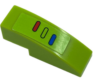 LEGO Lime Slope 1 x 3 Curved with Colored Buttons Sticker (50950)