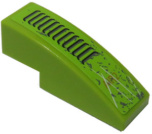LEGO Lime Slope 1 x 3 Curved with Grille 'AIR 2' From Set 8963 Sticker (50950)