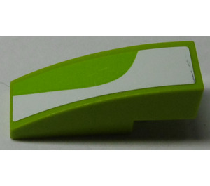 LEGO Lime Slope 1 x 3 Curved with Lime and White Pattern (Left) Sticker (50950)
