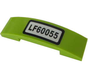 LEGO Limette Steigung 1 x 4 Gebogen Doppelt mit LF60055 License Platte Aufkleber (93273)