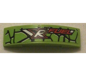 LEGO Lime Slope 1 x 4 Curved Double with XR Fuel Snakeskin Pattern Sticker (93273)