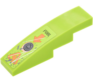 LEGO Lime Slope 1 x 4 Curved with FUEL and Filler Cap Sticker (11153)