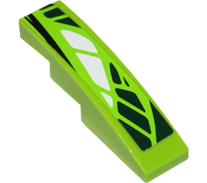LEGO Lime Slope 1 x 4 Curved with Green and White Scales (Left) Sticker (11153)