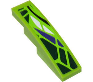 LEGO Lime Slope 1 x 4 Curved with Green, White and Purple Scales (Left) Sticker (11153)