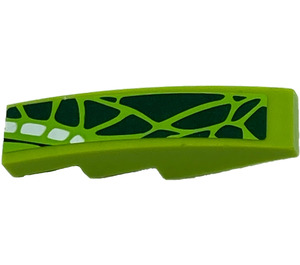 LEGO Lime Slope 1 x 4 Curved with snake skin pattern left Sticker (11153)