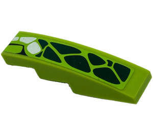 LEGO Lime Slope 1 x 4 Curved with snake skin pattern (right) Sticker (11153)