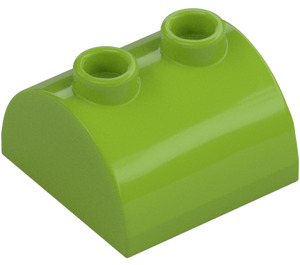 LEGO Lime Slope 2 x 2 Curved with 2 Studs on Top (30165)