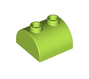 LEGO Lime Slope 2 x 2 Curved with 2 Studs on Top (30165)