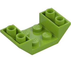 LEGO Lime Slope 2 x 4 (45°) Double Inverted with Open Center (4871)