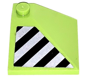 LEGO Lime Slope 3 x 3 (25°) Corner with Black and Silver Stripes Model Left Side Sticker (3675)